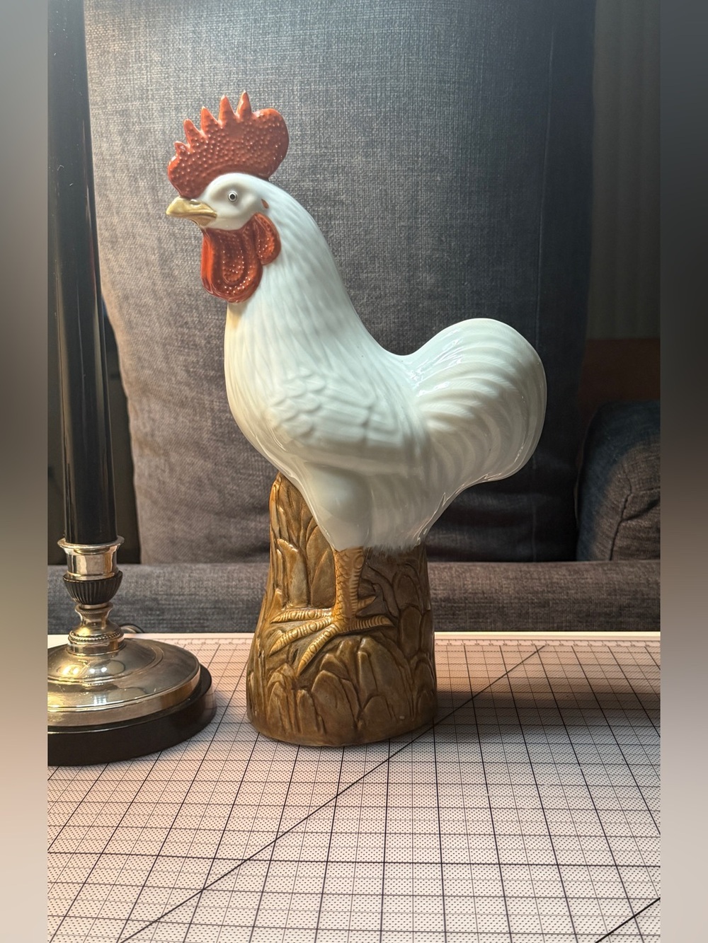 XL Antique/ Vintage. Chinese Export Porcelain Glazed Cockerel